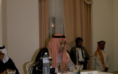 إحدى أماسي النادي للشاعرين الدكتور / غازي القصيبي – أ. عبد الرحمن رفيع ، وحضور الأمير / خالد الفيصل …